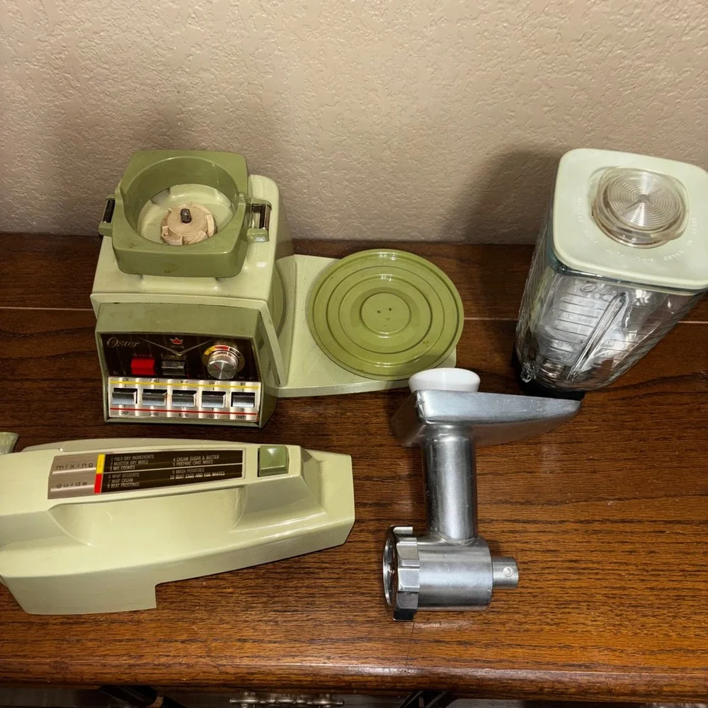 Vintage Oster Imperial Kitchen Avocado‎ Green Blender Food Grinder 10 Speed mcm